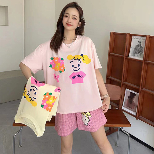 夏季睡衣短袖家居服宽松