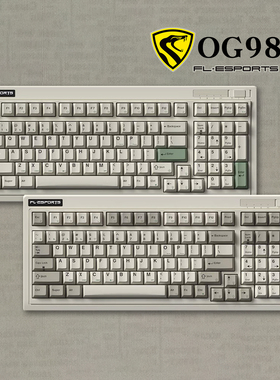 腹灵OG98三模无线蓝牙有线机械键盘复古风原厂键帽热插拔电脑办公
