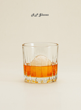 RP威士忌杯进口条纹洋酒杯古典ROCK洛克杯冰球烈酒杯可印刷LOGO