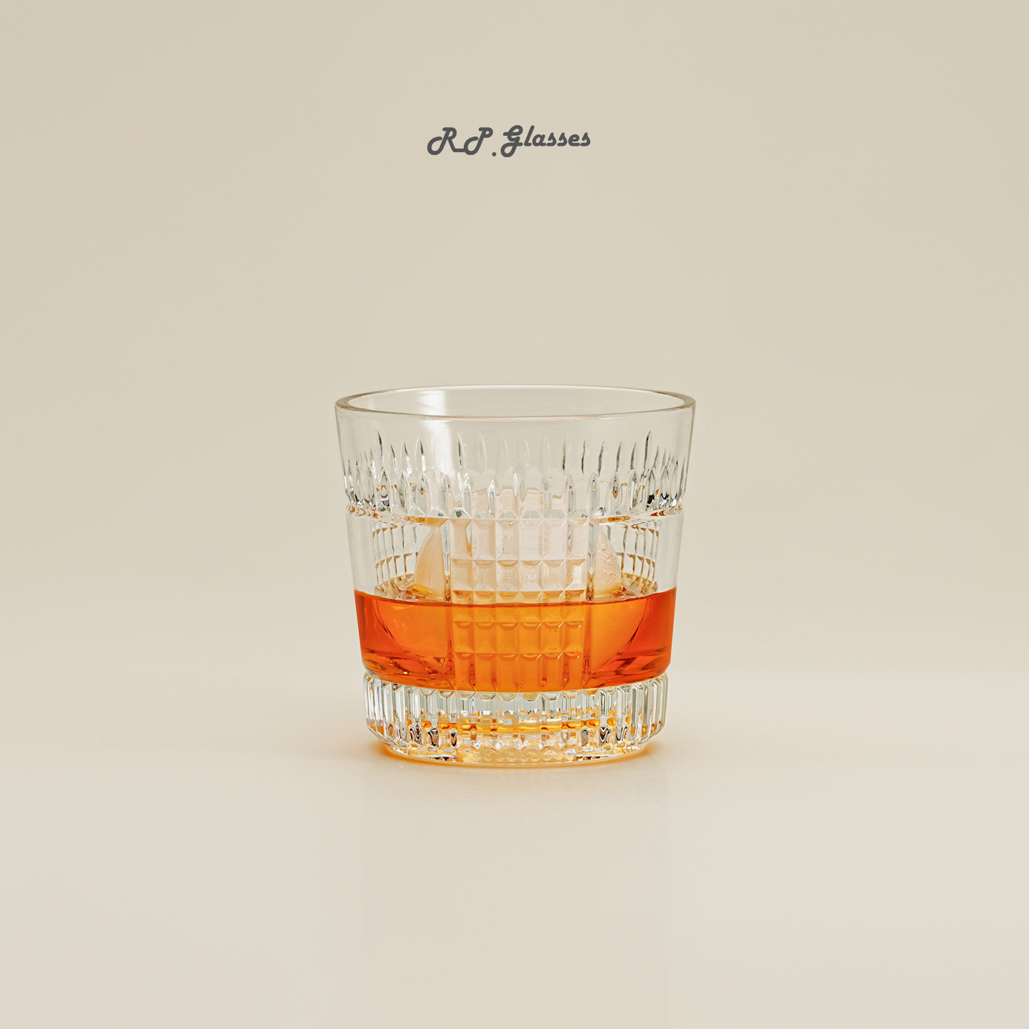 进口麦特威士忌杯网格刻花洋酒杯