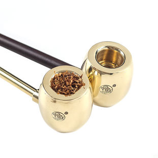 便携加大加厚黄铜烟斗男士手工烟丝旱烟锅烟具烟嘴可拆卸纯铜烟杆