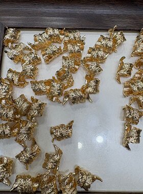 金色叶子跑环吊坠配件隔珠diy配饰材料串饰项链佛珠链手链手串