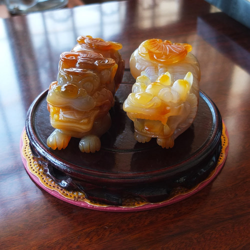 沛孚天然玛瑙玉髓貔貅摆件