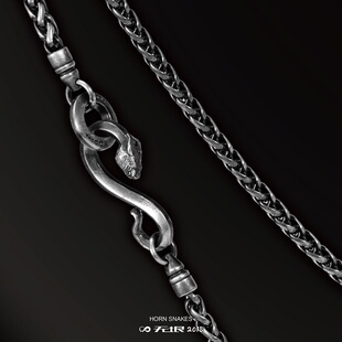 WUYIN无垠 犄角蛇系列麦穗链925银项链搭配百搭经典 潮流复古礼物