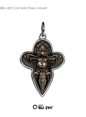 WUYIN无垠925银22K金大鹏金翅鸟