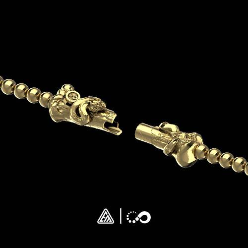 无垠联名断骨巨蛇项链925银18K金