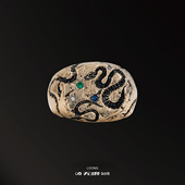 WUYIN无垠云升龙吟系列 神迹戒指925银18K金男士 情侣戒指尾戒潮流