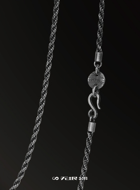 无垠925银原创麻花链项链百搭