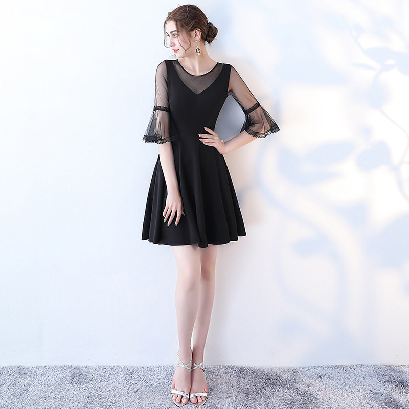 黑色晚礼服裙女2026年新款法式轻奢气质设计感小个子高级感连衣裙