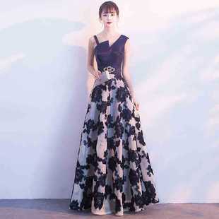 2026新款优雅端庄大气长款显瘦大码主持人晚宴宴会名媛晚礼服裙女