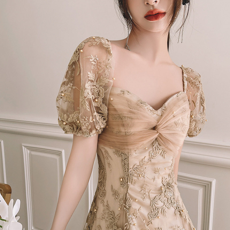 法式晚礼服2026新款年会主持人宴会气质艺考礼服裙女轻奢高端长款