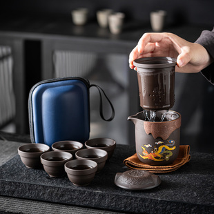 家用办公便携式 紫砂旅行茶具套装 快客可变色功夫茶具整套定制