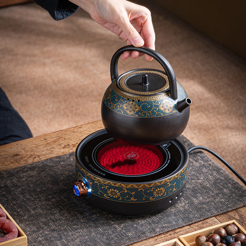 围炉煮茶新款陶土烤奶茶罐电陶炉套装家用室内大容量罐罐茶煮茶器