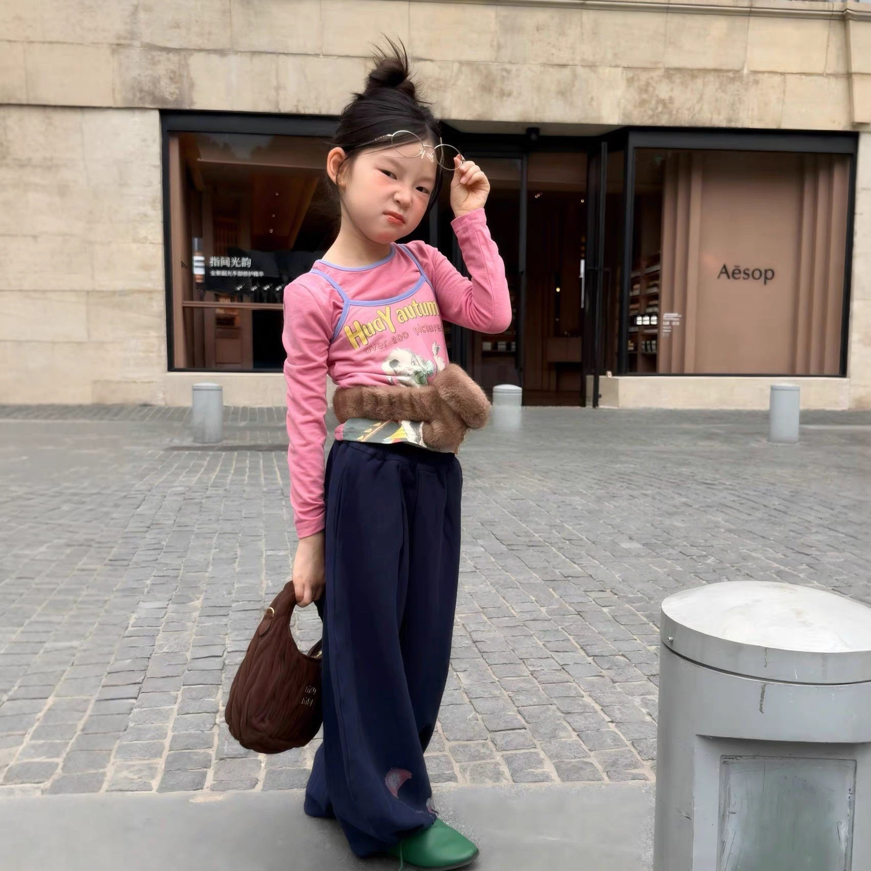 女童套装26秋季新款韩版卡通百搭两件套t中大童休闲潮流印花卫裤