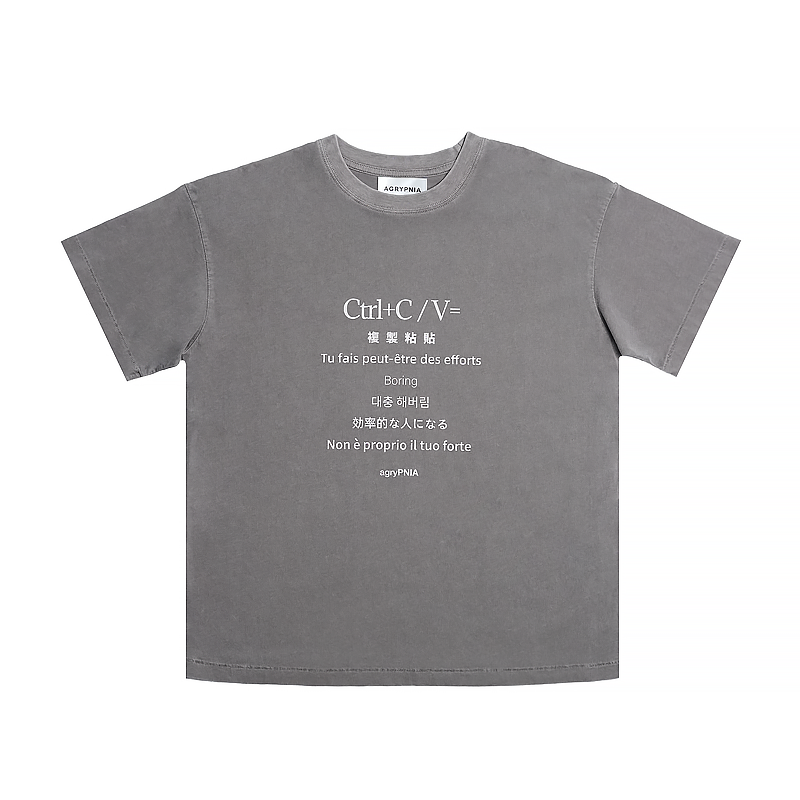 AGRYPNIA洗水做旧boxyfit印花tee