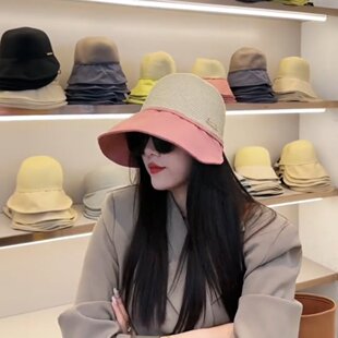 帽子女款2026款网红款秋冬款防晒草帽防紫外线拉菲草大帽檐太阳帽