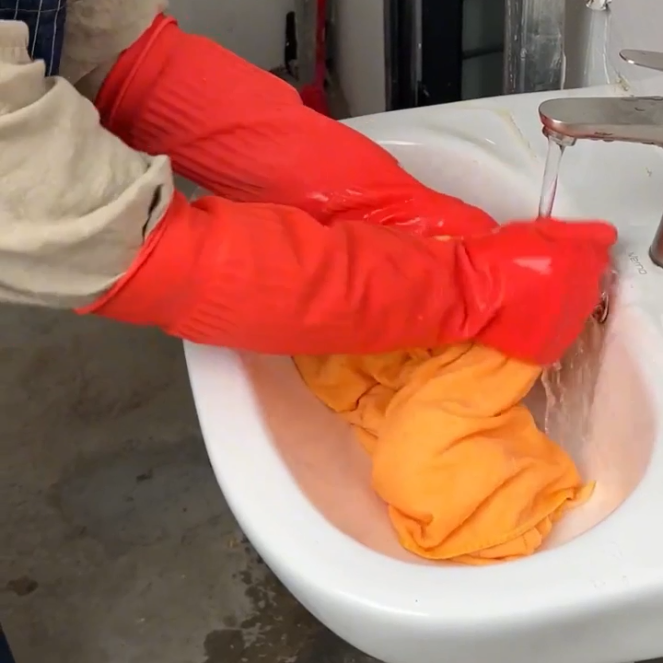 加长乳胶手套家用厨房洗碗加绒加厚牛筋胶皮防水清洁洗衣手套