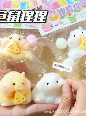 Taba Squishy Toy Mushy Silicone Mochi Toy Fuzzy Cute Hamster