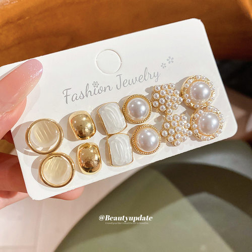 Earrings Fashion Earring hoop Earings Women set earing pearl