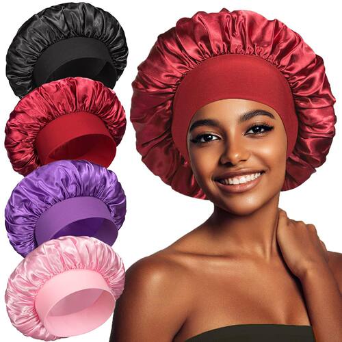 silk bonnet elastic hair care hat with sleeping cap睡帽 浴帽