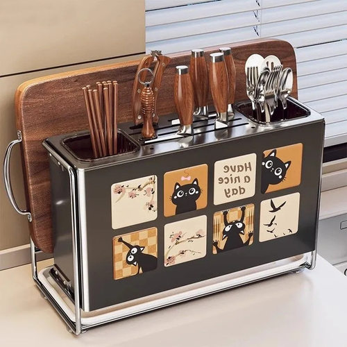 Spoon Fork Chopstick Storage Holder Box Kitchen Drain Rack