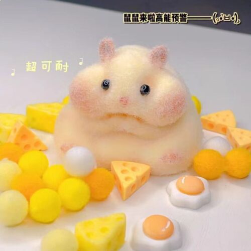 Taba Squishy Toy Mushy Silicone Mochi Toy Fuzzy Cute Hamster