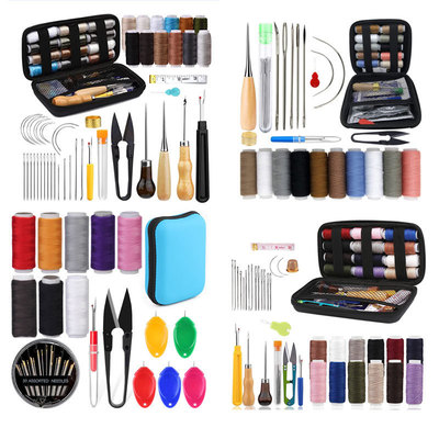 Sewing Kit Complete Set with Threads Needles Scissors Tape M