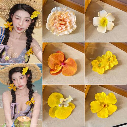 Hair Flower Clip Clips Hawaiian Plumeria Beach Flowers Claw