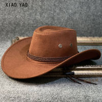 Solid-colored western cowboy hats for men and women, spring and summer travel and mountain climbing sun protection hats, grassland Tibetan wide-brimmed jazz hats thumbnail 2