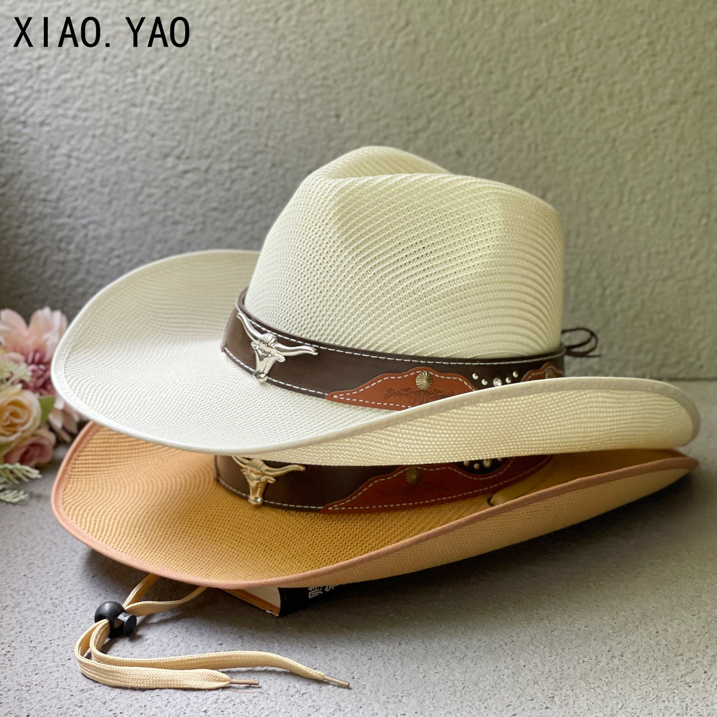 大檐西部牛仔帽子男女2025新款夏季户外旅游登山遮阳帽草原骑马帽,服饰配件/皮带/帽子/围巾,帽子,淘宝优惠券,粉丝福利购,淘宝优惠卷