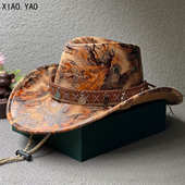 藏族西部牛仔帽女2025新款 春秋出游骑马大檐遮阳帽沙漠帽子男百搭