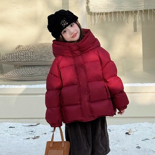 2025冬新款童装男女童中大童90白鸭绒保暖加厚宝宝连帽羽绒服外套