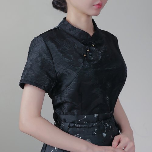 中式国风短袖衬衫汉服马面裙上衣