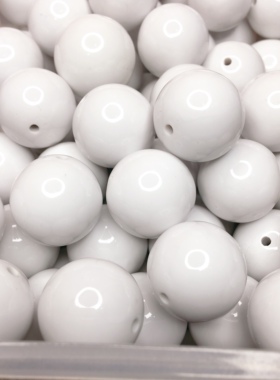 环保亚克力瓷白圆珠4-30mm散珠高亮圆形配珠diy刀马旦脸谱配件