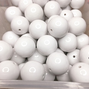 环保亚克力瓷白圆珠4-30mm散珠高亮圆形配珠diy刀马旦脸谱配件
