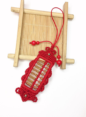 红绳算盘diy自制手工红色中国结