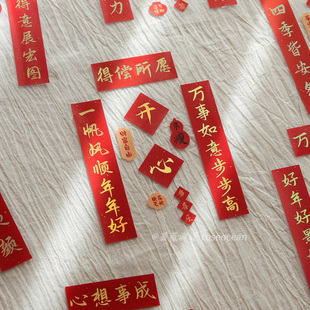 昭昭如愿对联小贴纸 2026新年氛围感装饰 手帐家居宠物窝喜庆贴画
