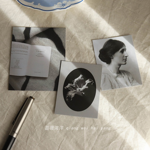 蔷薇海洋 成为你自己卡片 伍尔夫名言 文艺手帐本装饰素材墙贴卡