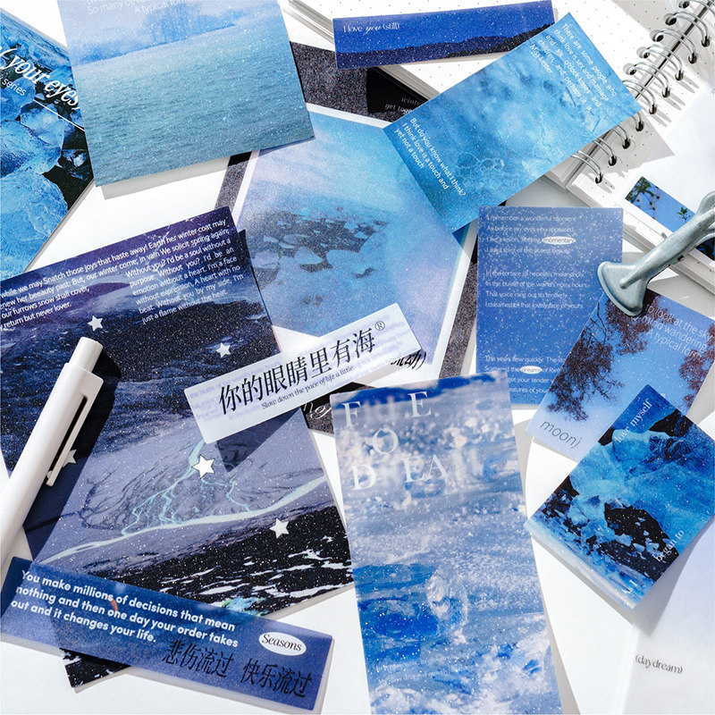 你的眼睛里有海贴纸素材纸混合装