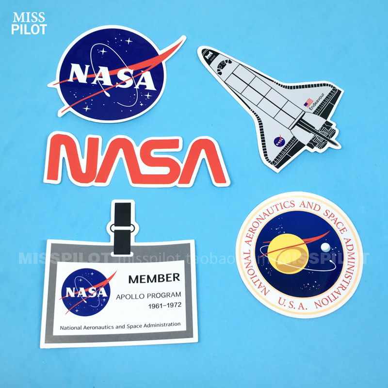 스티커 NASA 항공 우주국 수하물 여행 방수 점착 수첩 우주선 콜롬비아 셔틀