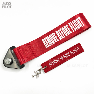 拖车带REMOVE BEFORE FLIGHT汽车牵引拉绳航空飞行员飞机旅行便携