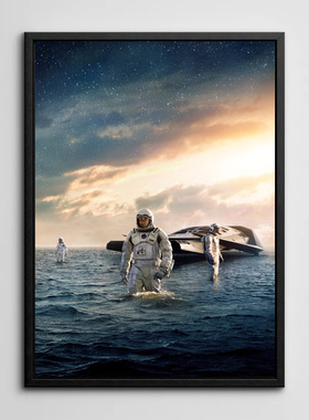 装饰画有框挂画墙壁画复古怀旧电影海报Interstellar星际穿越