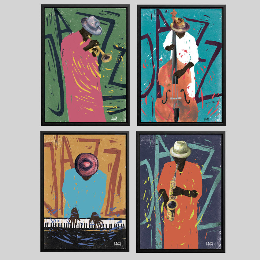 jazz音乐艺术装饰画有框挂画海报画报 1976年蒙特勒爵士节海报