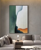现代抽象莫兰迪色系沙发背景墙装 饰画入户玄关挂画奶油风落地画