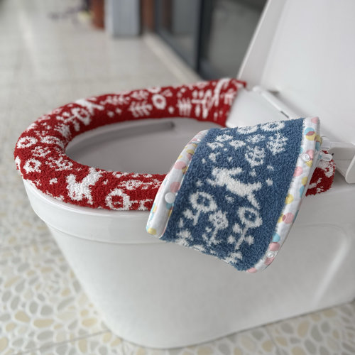 卡通软绵绵双面加厚软糯座便套O型U型小方型通用马桶座便套垫圈