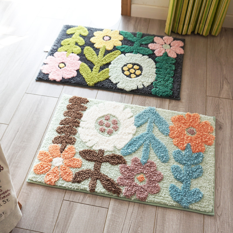 塔莎杜朵式美好生活 小清新美丽花幸福树地垫蛋糕绒软糯吸水门垫