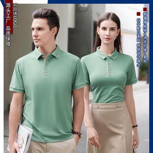 110948%新疆精梳棉47%消光聚酯纤维5%氨纶高端男女短袖翻领POLO衫