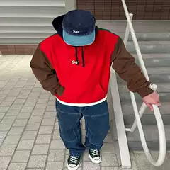 In Stock 24Fw Box Logo Bogo Hooded Classic Embroidered Logo Solid Color Hooded Sweatshirt Hoodie