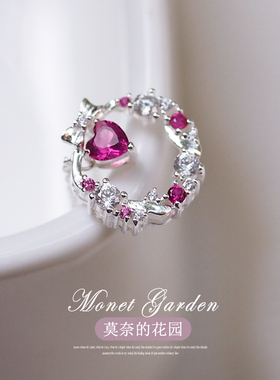 莫奈花园纯银花环镶钻项链