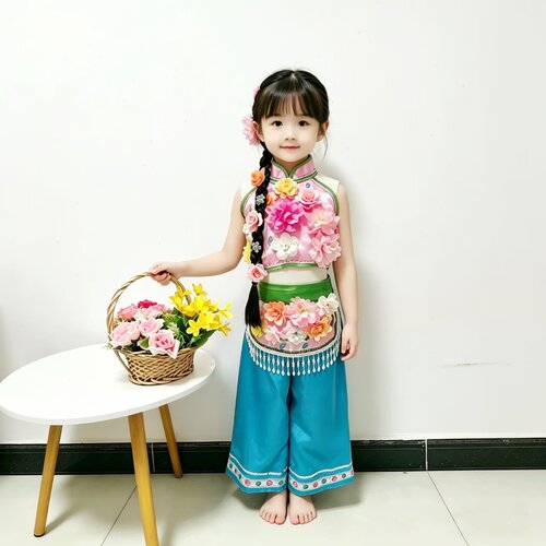 女童南泥湾花篮舞蹈艺考练功服